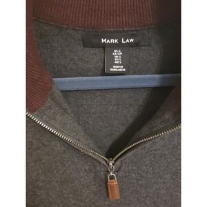 Mark Law Men's Small 1/4 Zip Sweater Black 100% Cotton Collar Preppy
